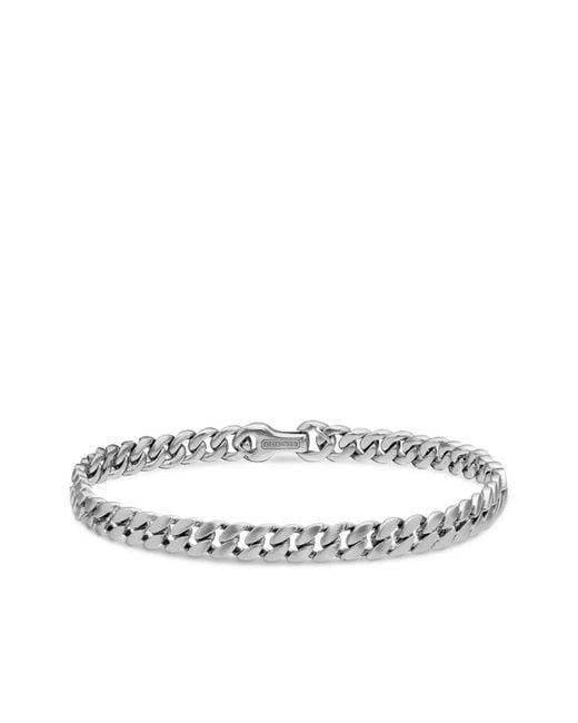 David Yurman White Sterling Curb Chain Bracelet (6Mm) for men