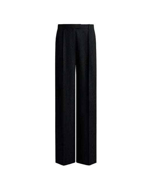 12 STOREEZ Black Pleated Wide-Leg Trousers