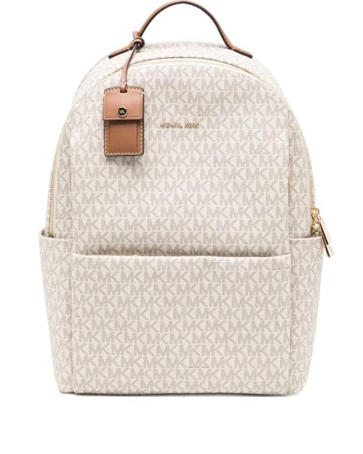 Michael Kors Natural Logo-Print Backpack