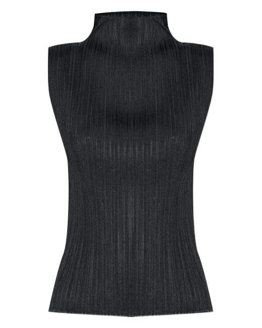 Pleats Please Issey Miyake Black Pleated Top