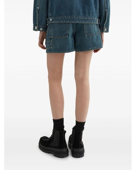 Jil Sander Blue High-Rise Denim Shorts