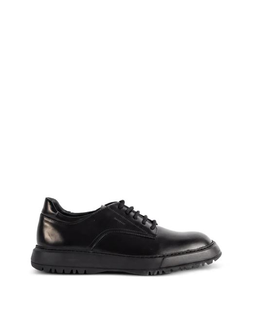 Referenc Black Leather Derby Shoes for men