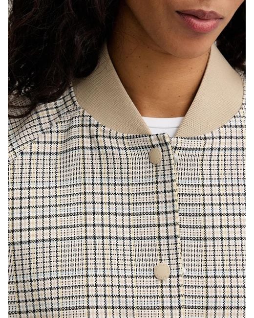 Marc O' Polo Gray Checked Bomber Jacket