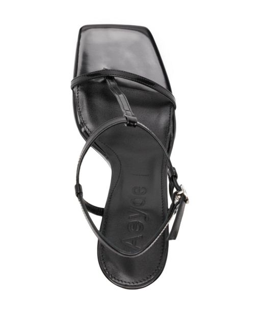 Aeyde Black Hilma 80mm Leather Sandals