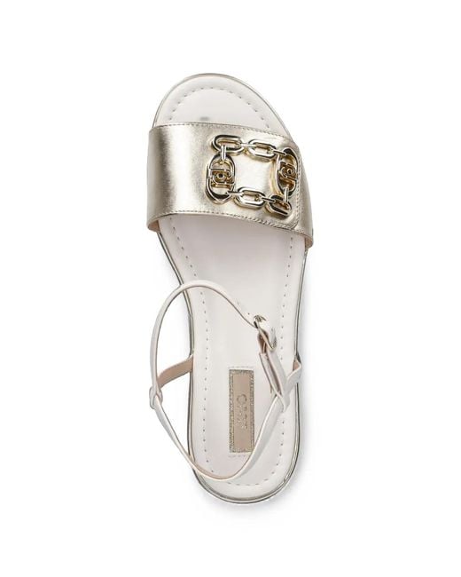 Liu Jo White Chain-Link Platform Sandals