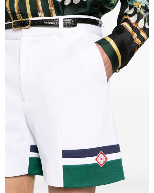 Shorts con dettaglio a righe di Casablancabrand in White da Uomo