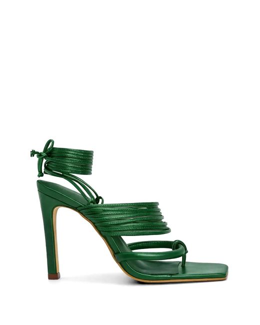 Amir Slama Green Multi-Strap Tie-Fastening Sandals