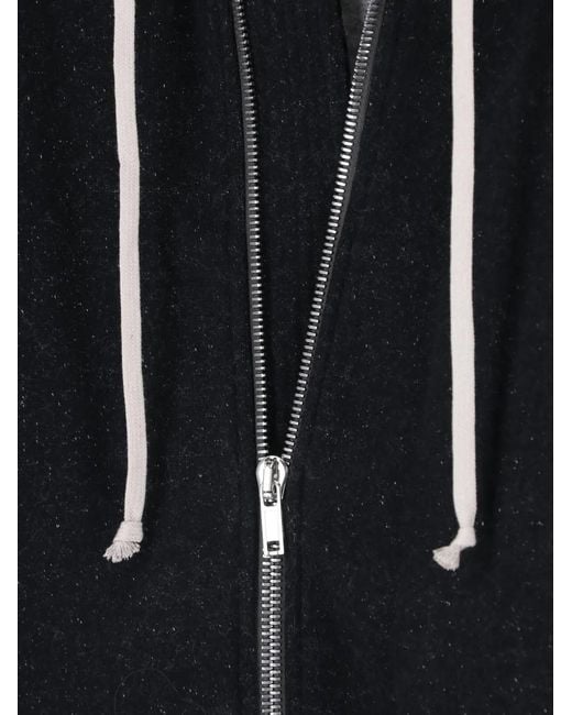 Rick Owens Black Hoodie À Fermeture Zippée for men