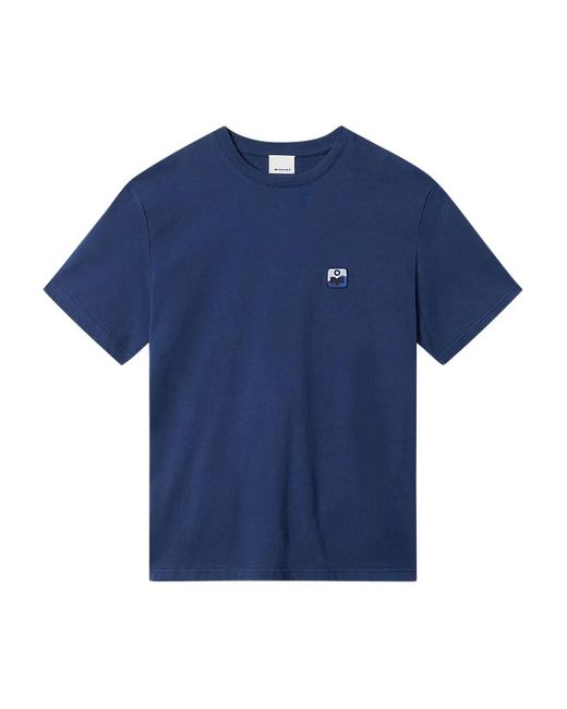 Isabel Marant Blue Hugo Logo-Patch T-Shirt for men