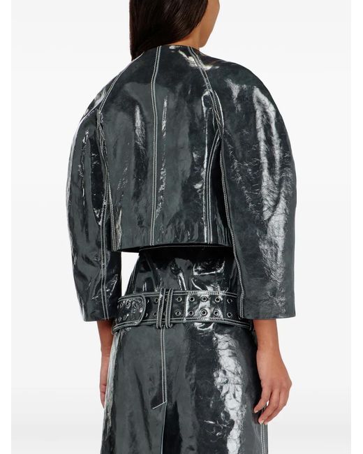 DIESEL Gray Zip-Up Cropped Jacket