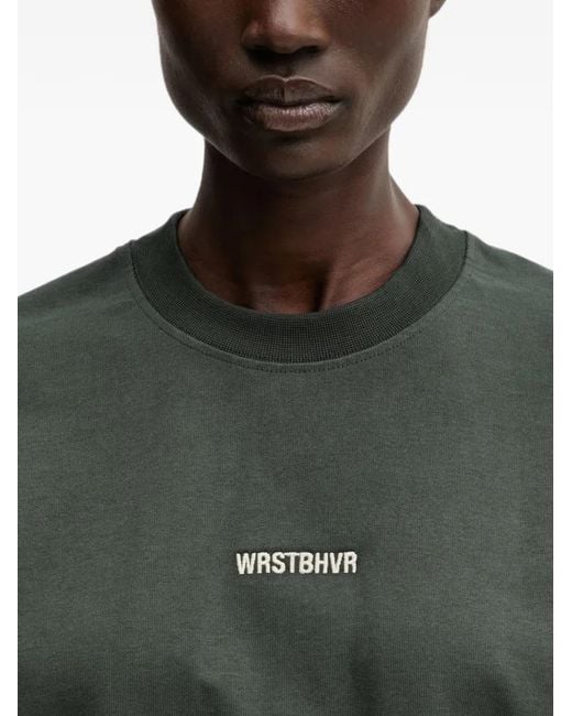 WRSTBHVR Green Garm V5 Logo-Embroidered T-Shirt