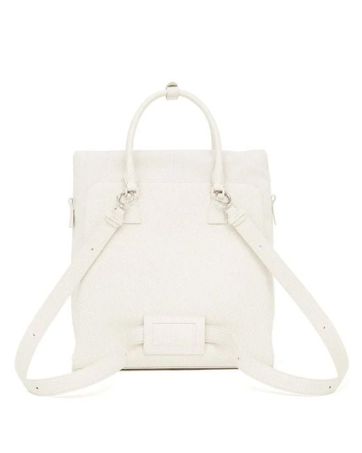 Maison Margiela 5Ac Leren Rugzak in het White voor heren