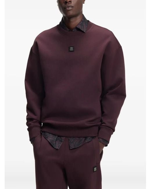 Pull À Patch Logo HUGO pour homme en coloris Purple