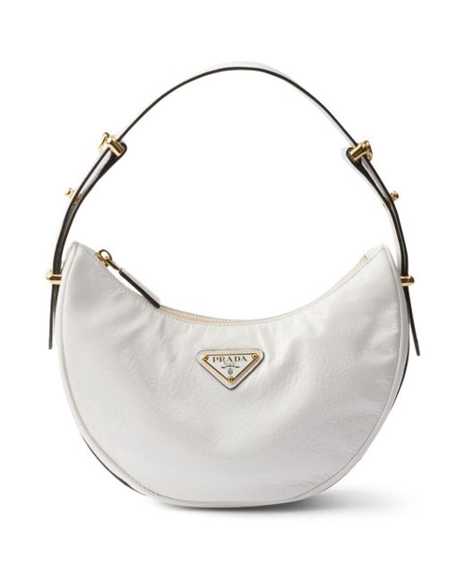 Prada White Arqué Shoulder Bag