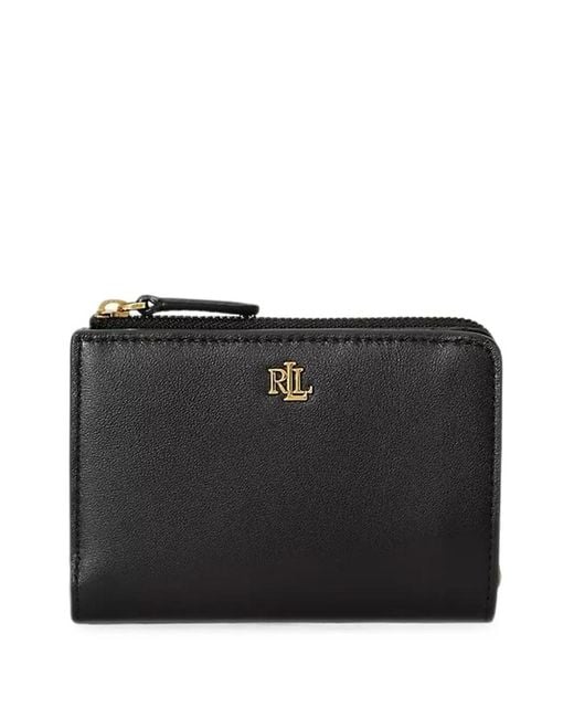 Ralph Lauren Black Logo-Plaque Bifold Wallet