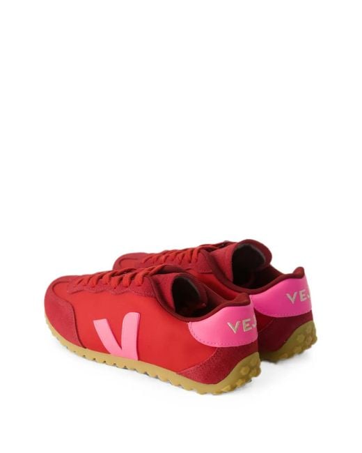 Veja Red Gt Suede-Panelled Logo-Patch Sneakers