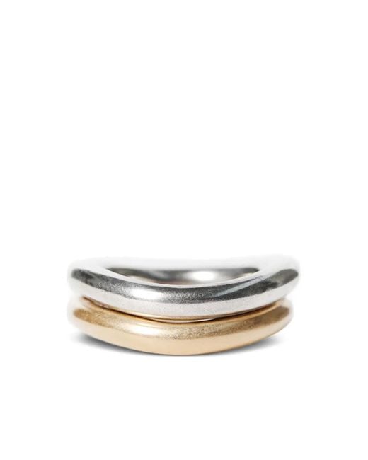 Ann Demeulemeester White 18K Ana Ring Set (Set Of Two)
