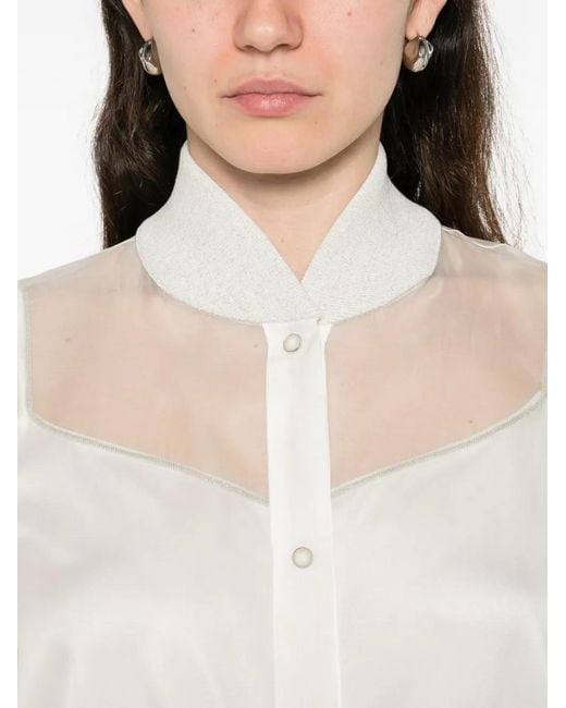 Panicale White Veste À Effet De Transparence