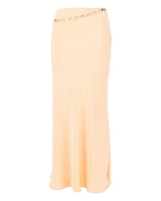 Rabanne Natural Chain-Detail Maxi Skirt