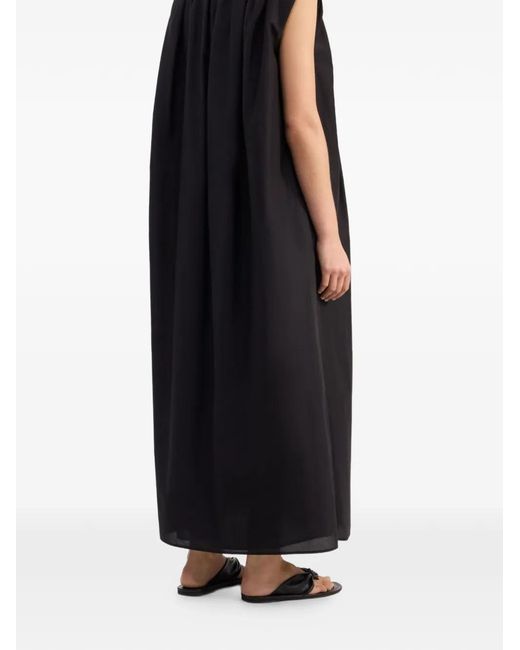 Loulou de Saison Black Button-Fastening Midi Dress