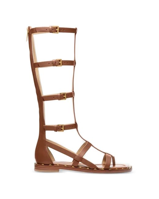 MICHAEL Michael Kors White Noa Stud-Embellished Buckle-Fastening Sandals