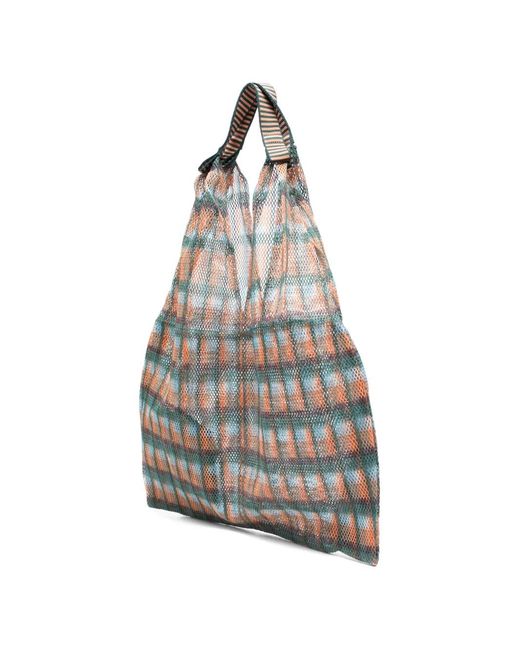 Epice Orange Udaipur Check-Pattern Tote Bag