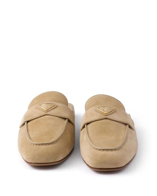 Mules En Daim Prada en coloris White