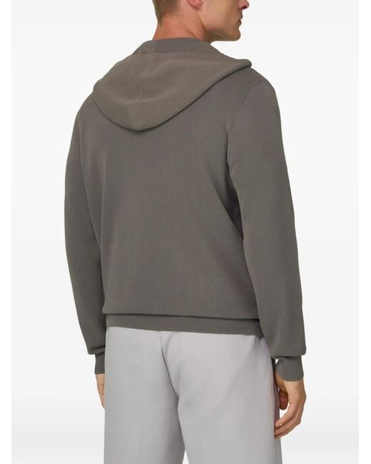 Boggi Gray Full-Zip Jumper for men