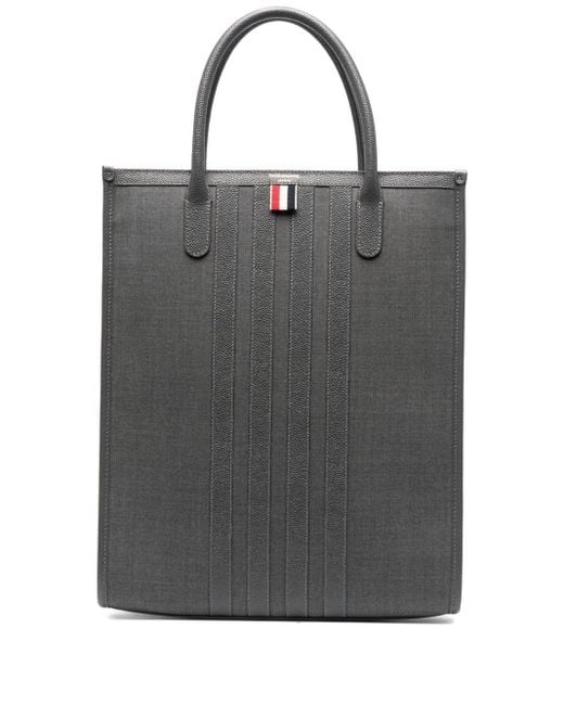 Thom Browne Black 4-bar-stripes Vertical Tote Bag