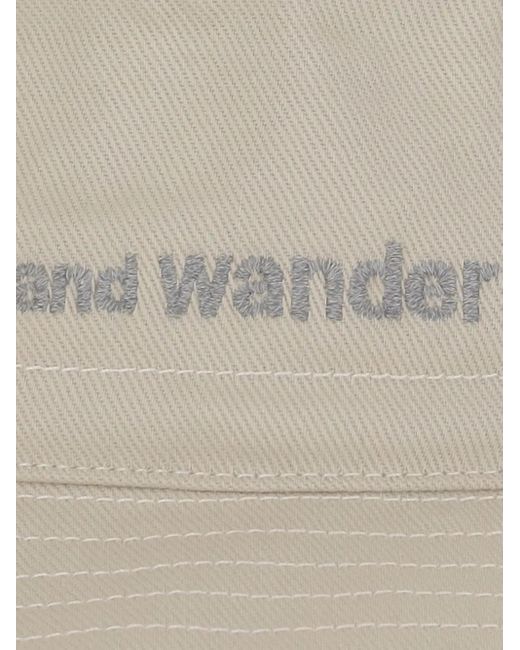 And Wander Logo-embroidered Bucket Hat White