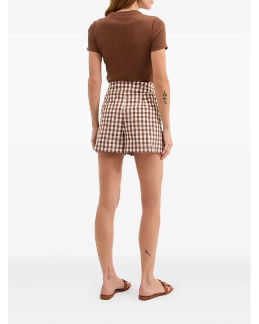 Veronica Beard Red Haina Shorts mit Vichy-Karo