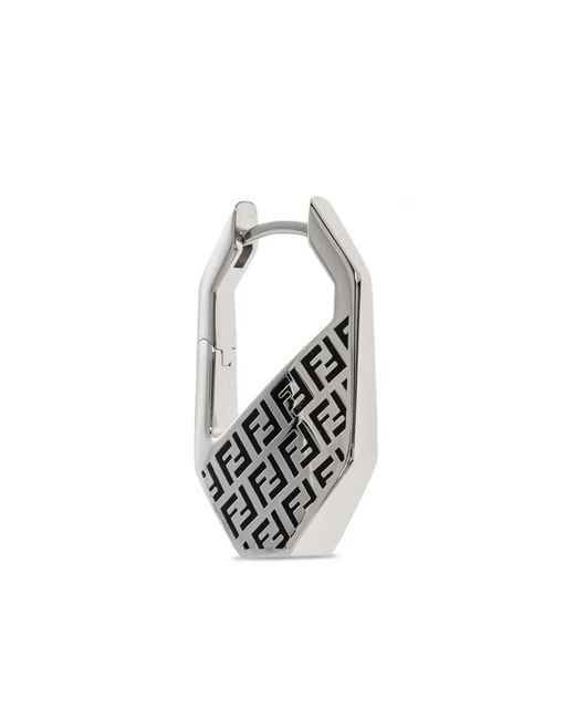 Fendi White Monogram Earrings for men