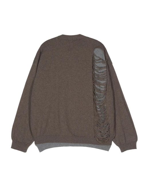 Magliano Gray Distressed Sweater for men