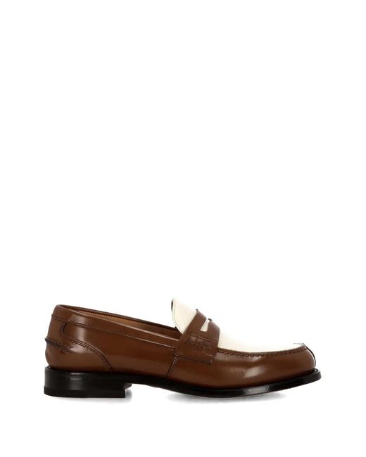 Ortigni Brown Two-Tone Penny Loafers