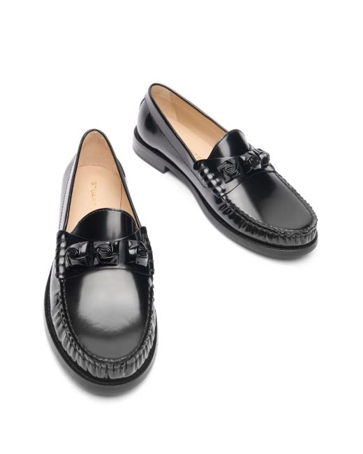 Stuart Weitzman Black Leather Loafers