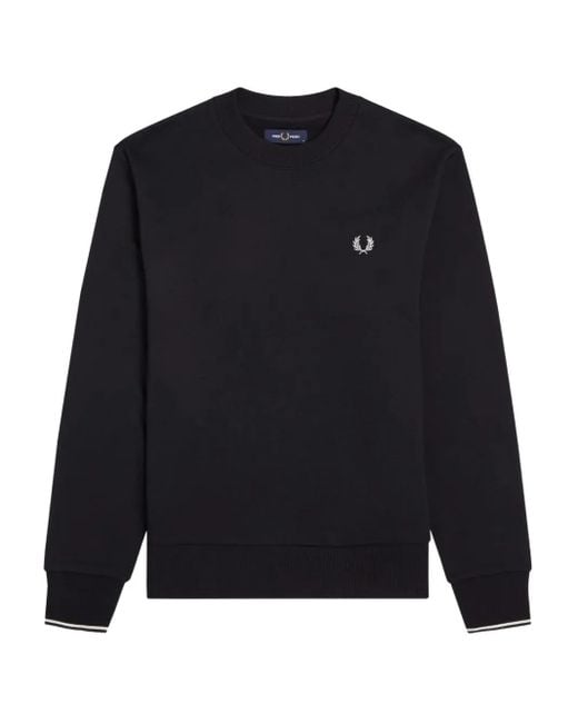 Fred Perry Blue Logo-Detail Cotton Sweatshirt for men