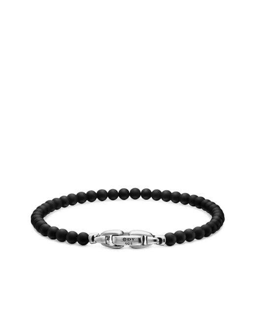 David Yurman White Sterling Spiritual Beads Bracelet (4Mm) for men
