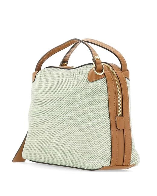Gianni Chiarini Green Alifa Raffia Tote Bag