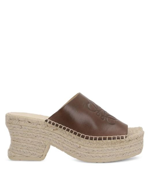 Loewe Brown Petal Vegetal Leather Mules
