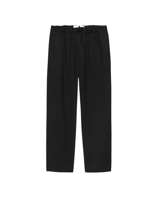 New Amsterdam Black Drawstring Track Pants for men