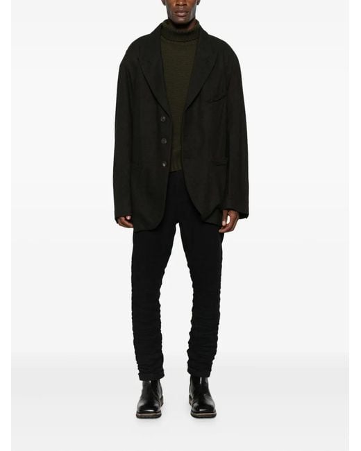 Ziggy Chen Black Virgin Wool-Blend Blazer for men