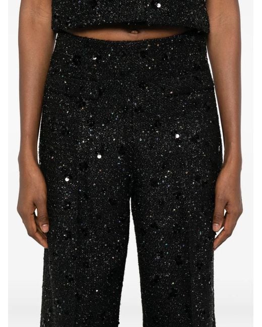 Sandro Black Sequin-Embellished Trousers
