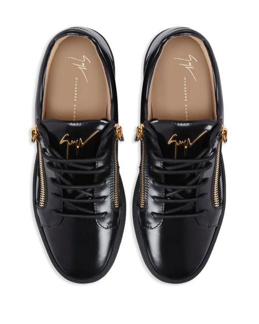 Giuseppe Zanotti Black Frankie Double-Zip Low-Top Sneakers for men