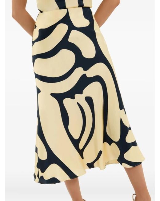Rebecca Vallance Yellow Dune Printed Midi Skirt