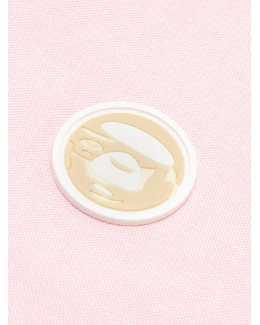 Aape By A Bathing Ape Pink Buttoned Embroidery Shirt for men