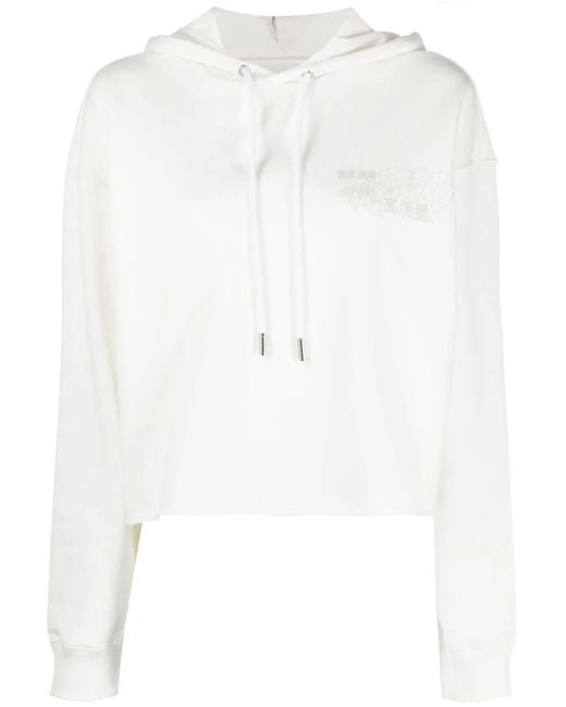 Opening Ceremony White Flower Chair Print Hoodie