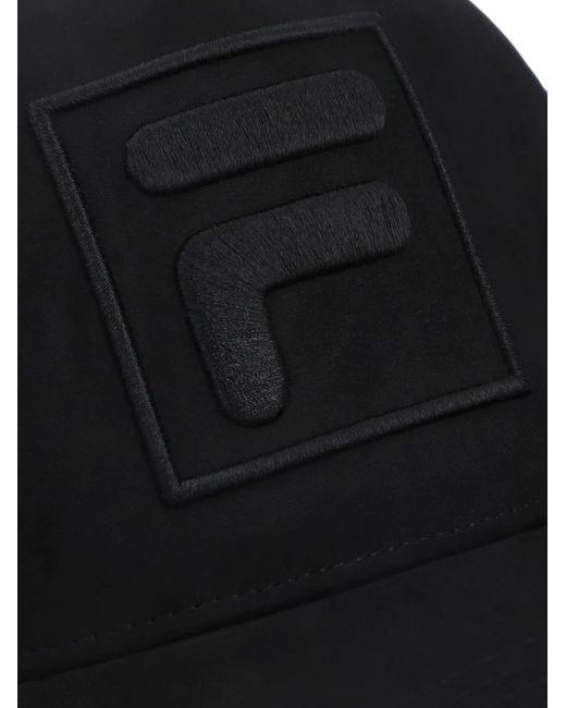Fila Black Turo F-Box Suede-Mesh Cap