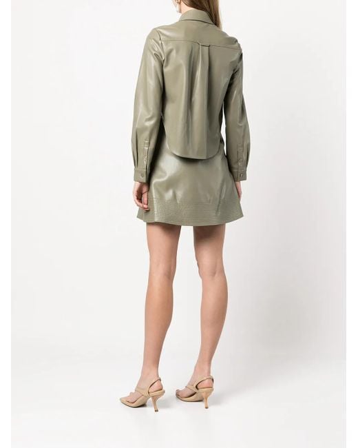 Jonathan Simkhai Gray Faux-Leather Cut-Out Dress