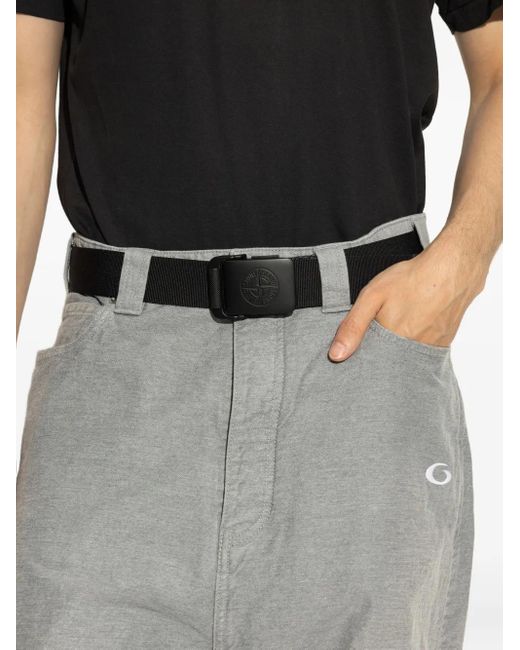 Cinturón 930001 con logo Compass Stone Island de hombre de color Black
