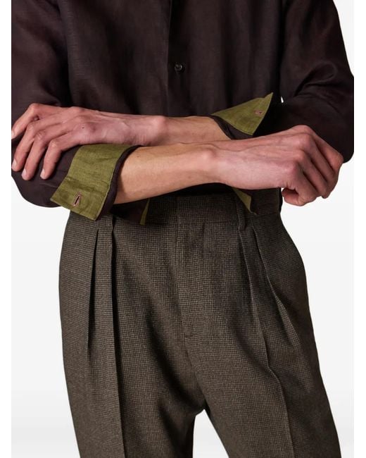 Paul Smith Black Pleated Cuffed Trousers for men